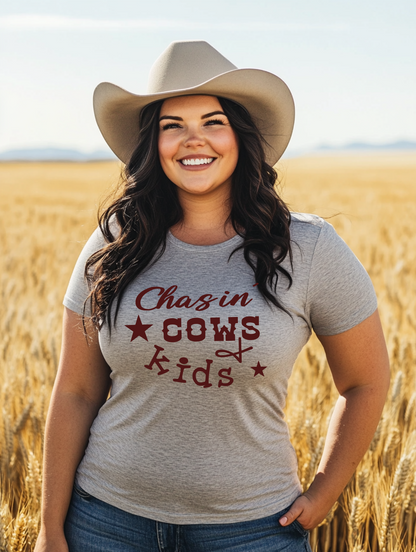 Chasin' Cows and Kids Graphic T-Shirt