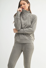 Load image into Gallery viewer, Mono B Brushed Hacci Cowl Neck Pullover
