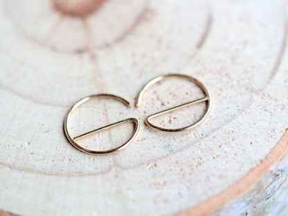 Tiny E Sliders: 14k Gold Filled