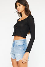 Load image into Gallery viewer, Kancan High Waist Frayed Denim Shorts
