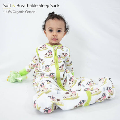 Organic Cotton Sleep Sack 0.5 TOG Moo Moo Here