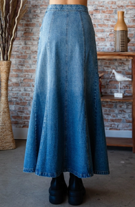 Western Swing Denim Skirt