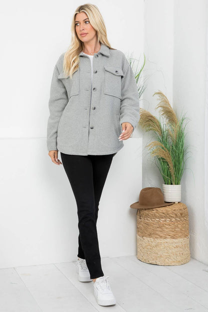 Georgie Grey Wool Shacket