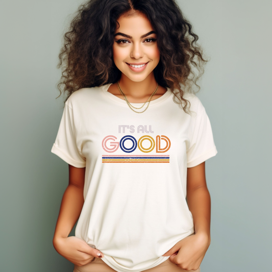 It's All Good Tee — Retro Vintage Stripe Graphic T-Shirt