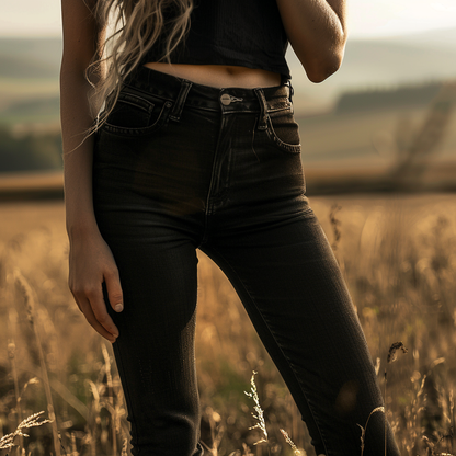 Mona Farmhouse Black Denim Pants