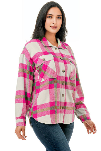 Pink Pines Lined Shacket