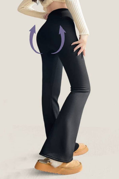 Faja Waisted Fur Lined Flare Pants