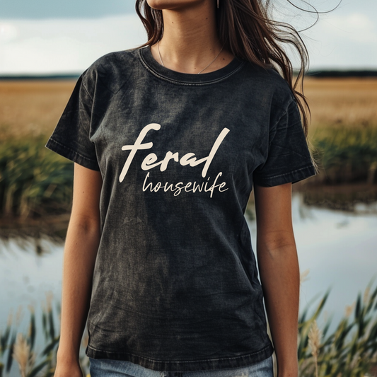 Feral Housewife Acid Wash Graphic T-Shirt