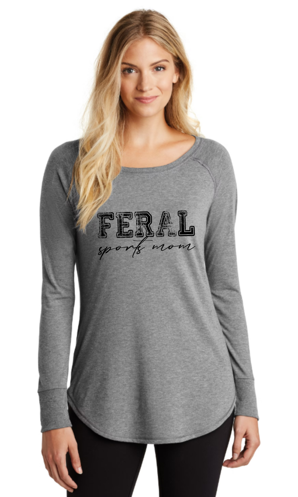 Feral Sports Mom Long Sleeve Fitted T-Shirt
