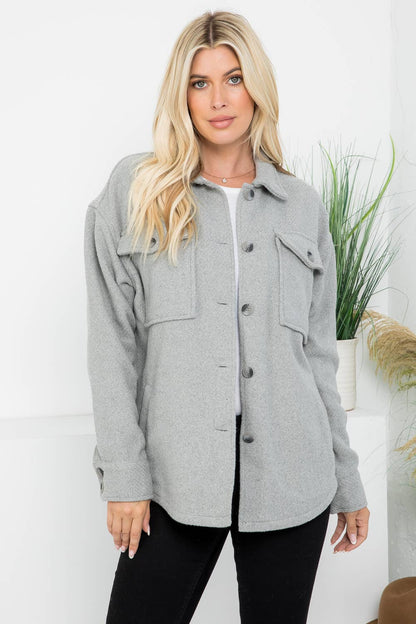Georgie Grey Wool Shacket