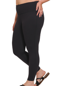 Zenana Velocity Full Length Plus Leggings