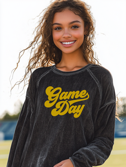 Game Day Acid Wash Long Sleeve Shirt
