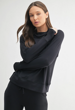 Load image into Gallery viewer, Mono B Brushed Hacci Cowl Neck Pullover
