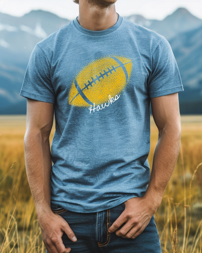 Hawks Football Gold Confetti T-Shirt