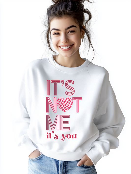 It's Not Me Checkered Crewneck Sweatshirt
