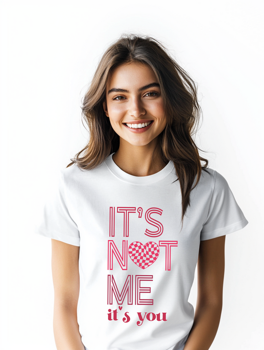 It's Not Me Checkered Graphic T-Shirt