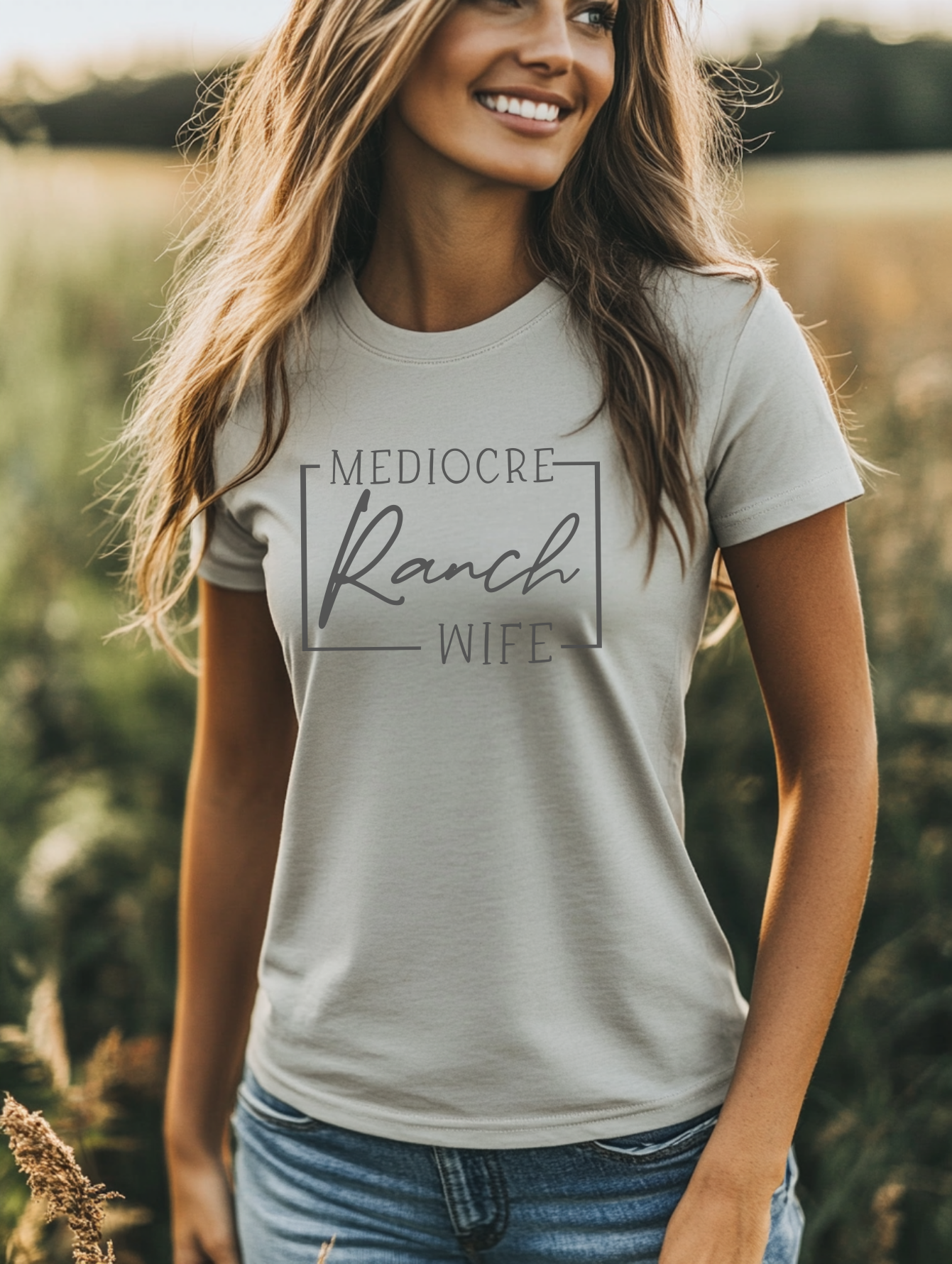 Mediocre Ranch Wife Graphic T-Shirt