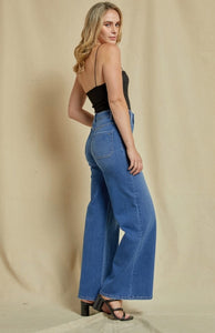 Mica Fiona Front Pocket Wide Leg Jeans