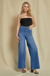 Mica Fiona Front Pocket Wide Leg Jeans