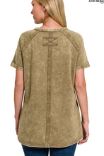 Load image into Gallery viewer, Marias Mocha Acid Wash Top
