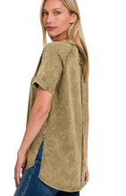 Load image into Gallery viewer, Marias Mocha Acid Wash Top
