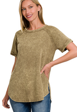 Load image into Gallery viewer, Marias Mocha Acid Wash Top
