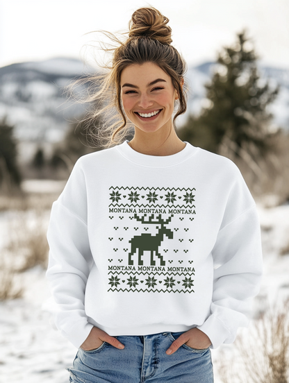 Montana Moose Crewneck Sweatshirt