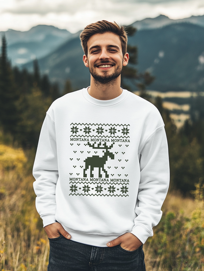 Montana Moose Crewneck Sweatshirt