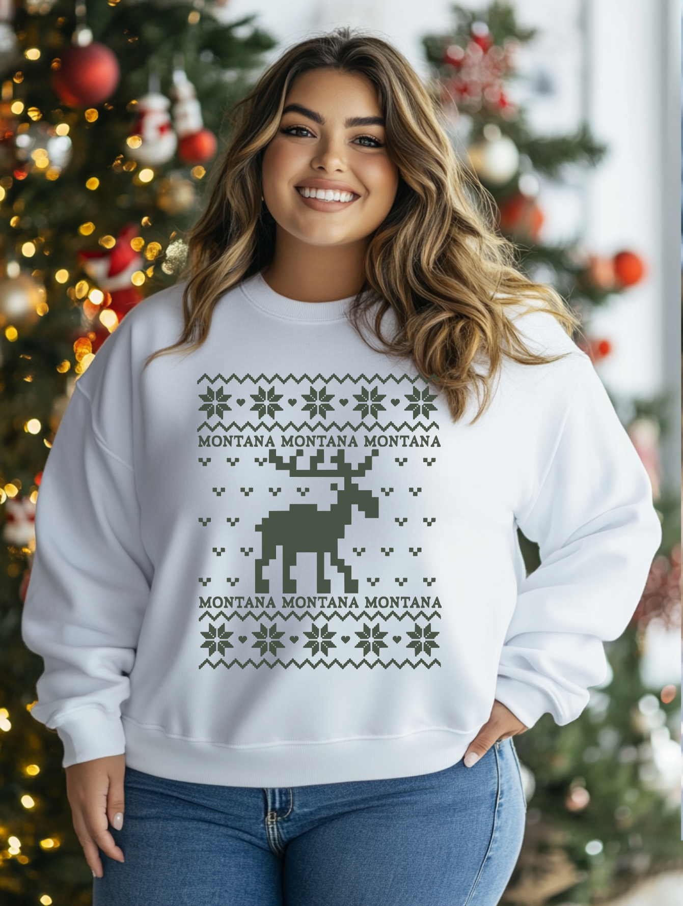 Montana Moose Crewneck Sweatshirt
