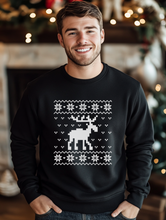 Load image into Gallery viewer, Moose Christmas Crewneck Sweatshirt
