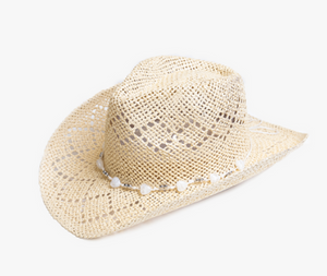 Nava Beaded Straw Cowboy Hat