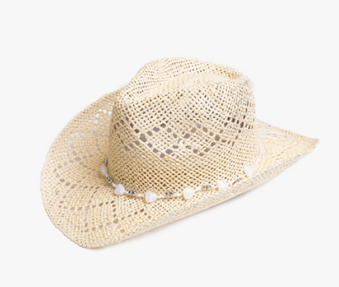 Nava Beaded Straw Cowboy Hat