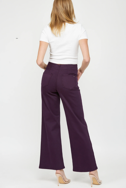 Mica Paige Plum Wide Leg Pants
