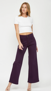 Mica Paige Plum Wide Leg Pants