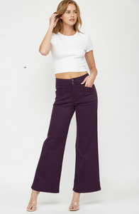 Mica Paige Plum Wide Leg Pants
