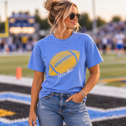 Hawks Football Gold Confetti T-Shirt