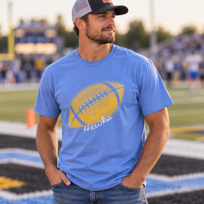 Hawks Football Gold Confetti T-Shirt