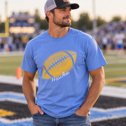 Hawks Football Gold Confetti T-Shirt