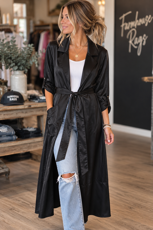 Siren Satin Duster Cardigan