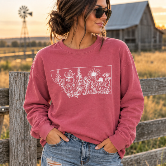 Montana Wildflowers Crewneck Sweatshirt