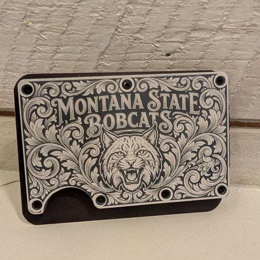 Montana State Bobcat Card Money Clip Wallet