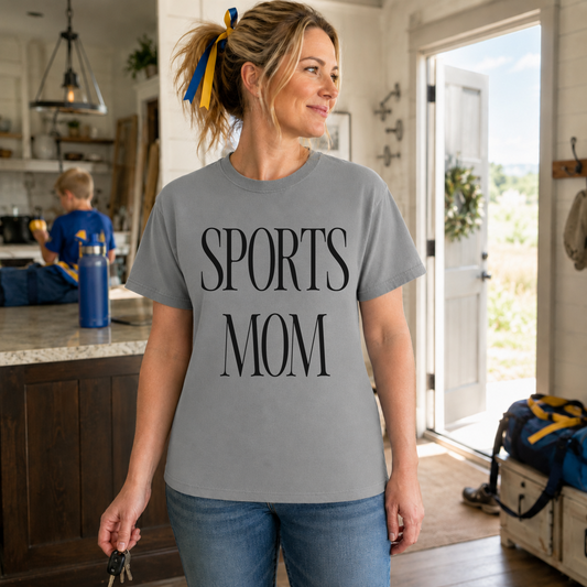 Sports Mom T-Shirt — Vintage Garment-Dyed Tee for Moms of Athletes