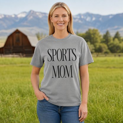 Sports Mom T-Shirt — Vintage Garment-Dyed Tee for Moms of Athletes