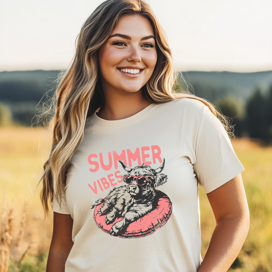 Summer Vibes Highland Graphic T-Shirt