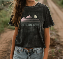 Load image into Gallery viewer, Take the Long Way Home Acid Wash Crop Top
