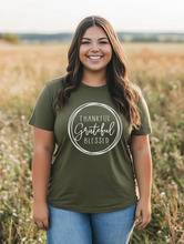 Load image into Gallery viewer, Thankful Grateful Blessed Graphic T-Shirt
