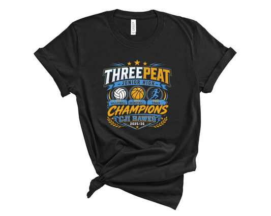 ThreePeat Jr High Girls Graphic T-Shirt