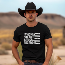 Load image into Gallery viewer, Whiskey Steak Guns Freedom Tee
