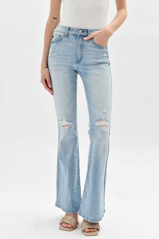 KanCan Distressed Flare Jeans
