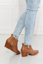 Load image into Gallery viewer, Emmy Embroidered Crossover Cowboy Bootie in Caramel
